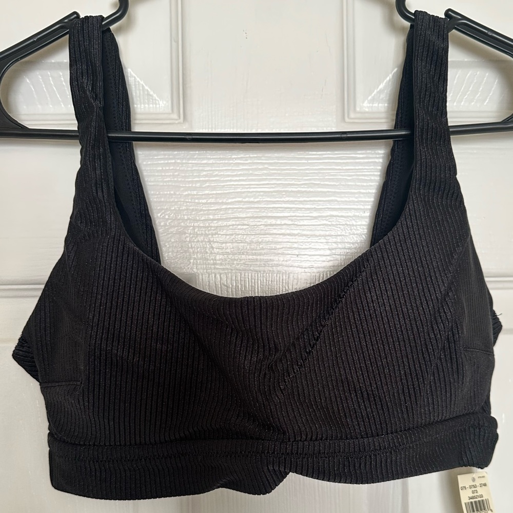 Aerie Black Ribbed Bikini Top